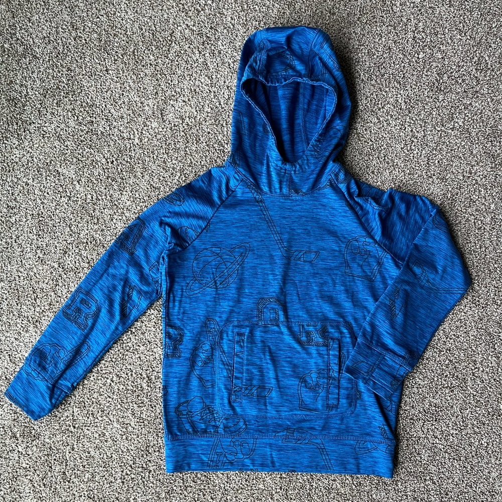 Rockets of Awesome Size 7 Boys Hoodie Blue Hockey